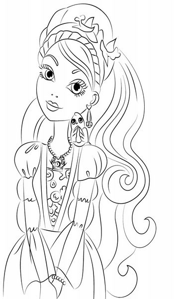 kolorowanka Ashlynn Ella Ever After High malowanka do wydruku dla dziewczynek, do pokolorowania kredkami, obrazek nr 4